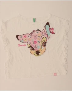 BENETTON Womens Disney Graphic Blouse Top UK 16 Large White Cotton DE24 - Picture 1 of 3