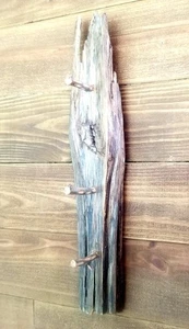 Hat Key Rack 3 Peg Handmade Rustic Wood Cabin Wall Entry Primitive Decor 22" - Picture 1 of 6