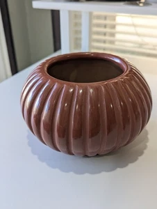 Angela Baca signierte Santa Clara Pueblo Redware Keramik Melone Vase/Topf - Bild 1 von 6