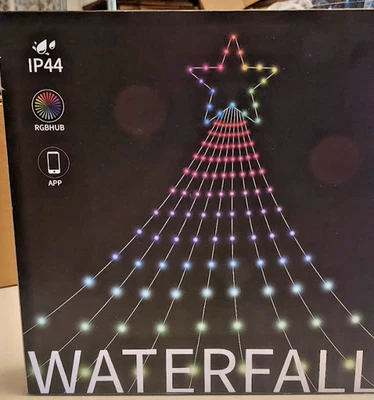 11.8 FT RGB Christmas Star Lights,APP-Controlled 344 LED Outdoor Waterfall Decor - Image 1 of 4