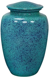 Urne für menschliche Asche schlicht türkis Aluminium elegante Oberfläche✅6 cm hoch✅ - Bild 1 von 9