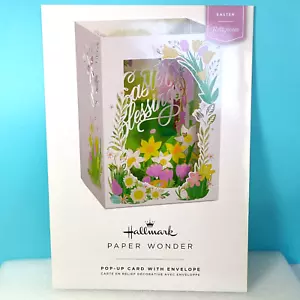 Tarjeta emergente de bendiciones de Pascua maravilla de papel sello religiosa floral - Imagen 1 de 2