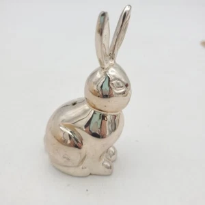 Pottery Barn Silver Plated Bunny Rabbit Replacement Pepper Shaker Easter Dinner - Picture 1 of 5