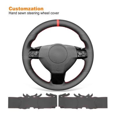 Hand sewn Top Leather Car Steering Wheel Cover Wrap for Saturn Astra 2008-10 Foto 1 de 4