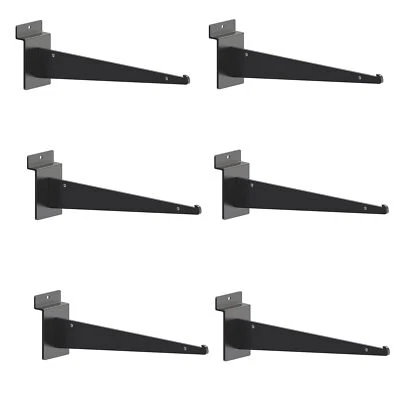 JOYHUATRADE 6 PCS Heavy Duty Slatwall Shelf Brackets 6.3 inch Metal Shelf Bracket for She...