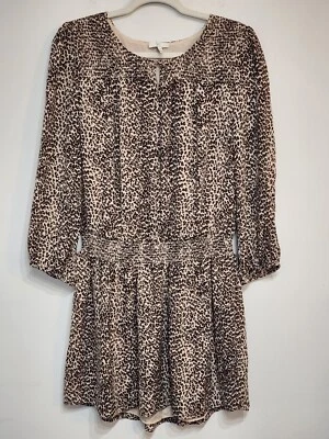 Joie платье шелк леопард длинным рукавом размер средний натуральный нейтральный - Изображение 1 из 4
