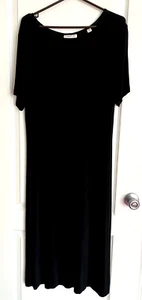 COLDWATER CREEK Black Short Sleeve Travel No Wrinkle Midi Dress Size PXL Petite - Picture 1 of 3