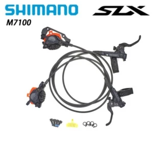 Shimano SLX M7100 Hydraulic Disc Brake Set Black Resin-ICE Pads MTB Bike Bicycle - Picture 1 of 9