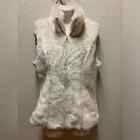 Cavalini White Faux Fur Zip Up Vest With Sweater Sides.  Sz Xl. Lined Mobwife