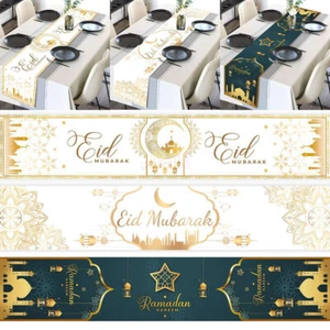 NEW AU Eid Mubarak Table Runner Ramadan Decor Home Islamic Muslim Party Decor - Picture 1 of 52