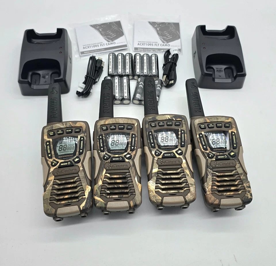 4 Cobra CXT1095 FLT 22-Channel Waterproof Walkie Talkie 2-Way Radio CAMO - Image 1 of 4