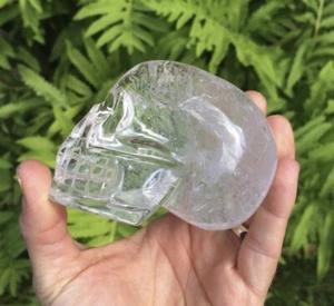 carving, Crystal Skull (Quartz) clear face, medium size healing crystal - Picture 1 of 5