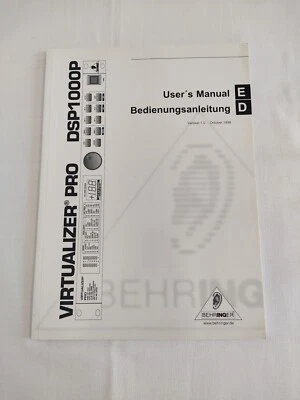  Behringer Virtualizer Pro DSP-1000P Manual do Usuário Original - Imagem 1 de 4