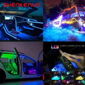 Kit de 4 piezas RGB Dream Color Underglow LED Coche Tira de Neón Luz Música Control Remoto - Imagen 1 de 12
