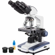 AmScope 40X-2500X Binocular Lab Compound Microscope with 3D Mechanical Stage LED