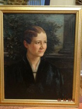 Antique oil painting of Lady by listed artist Mathew Van Salk