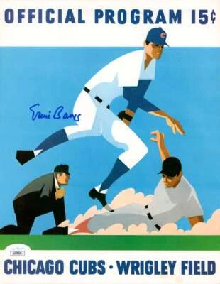 Ernie Banks JSA Signed  1970 Chicago Cubs Program vs Astros Autograph - Image 1 of 2