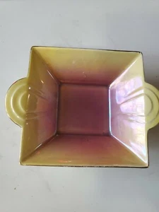Vintage Royal Winton Grimwades Clyde quadratische Schale mit Griffen gelb lila. - Bild 1 von 4