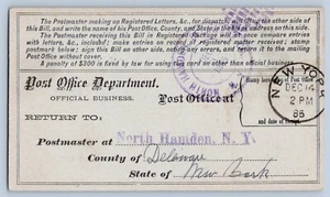 North Hamden New York Delaware County 1885 CDS violet fantaisie annuler DPO 1841-1901 - Photo 1/2