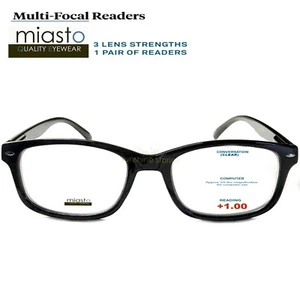 NUEVOS LECTORES DE COMPUTADORA RECTANGULARES MULTIFOCALES MIASTO GAFAS DE LECTURA + 1.00 SIN LÍNEA - Imagen 1 de 2