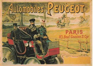 CPSM NOS VIEILLES AFFICHES AUTOMOBILES PEUGEOT - Picture 1 of 1