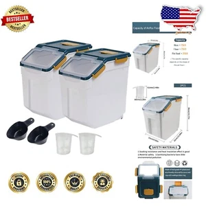 25lb Multi-Purpose Airtight Food Storage Bin - Includes Measuring Scoop & Wheels - Picture 1 of 9