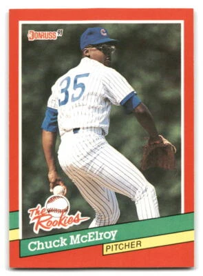Chuck McElroy 1991 Donruss The Rookies Baseball #49 Chicago Cubs - Image 1 of 2