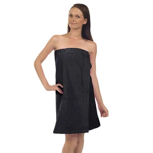 Damen Premium Frottee Velour Spa Halstuch - Schwarz - Bild 1 von 1