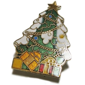 Cloisonné Christmas Tree Pin - Picture 1 of 7