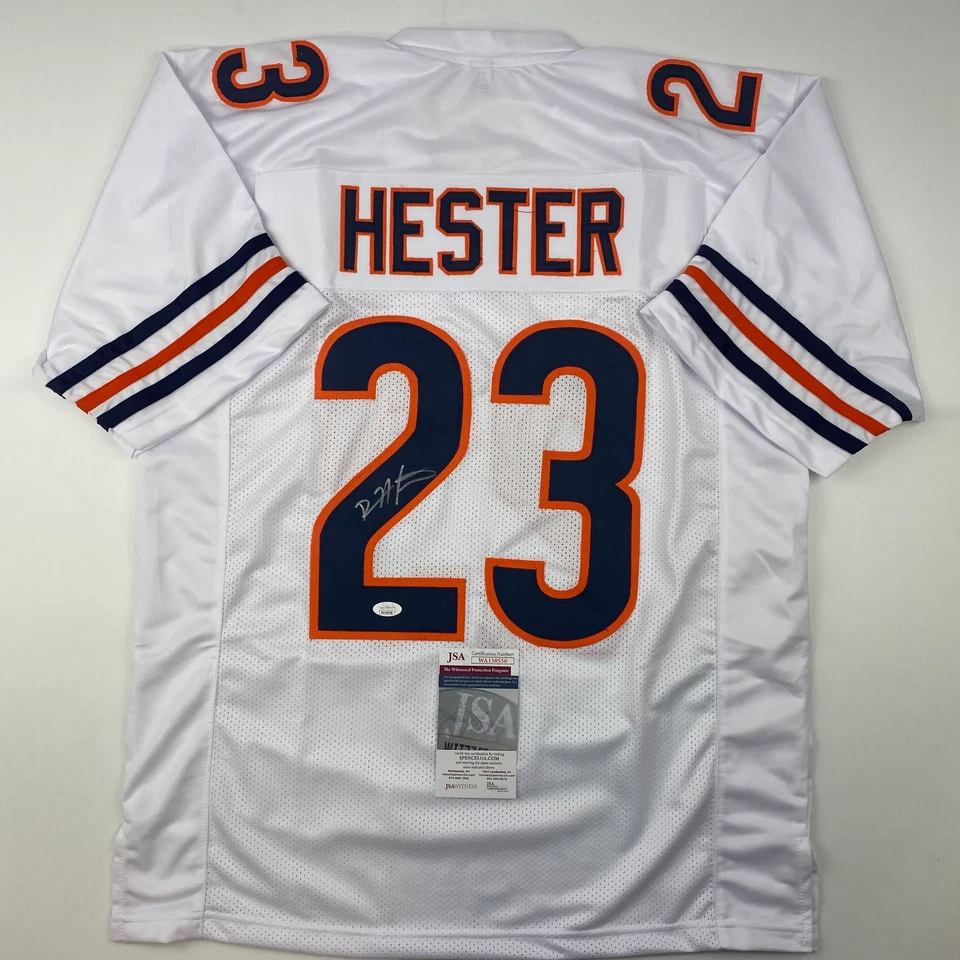 Autographed/Signed Devin Hester Chicago White Football Jersey JSA COA - Image 1 of 4