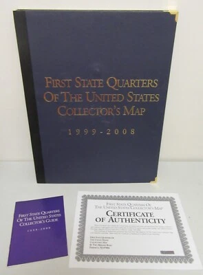 First US State Quarters Collector's Map  1999-2008 (COMPLETED) w/COA Limited ED - Image 1 of 2