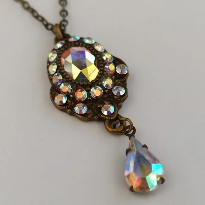 Collar Michal Negrin Cristales Aurora Boreal Renacimiento Victoriano Romántico Real Foto 1 de 4