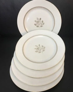 Platos de Cena Rosenthal X 5 Rosenthal Rosa Alemania Blanco Con Borde Dorado. Nuevo - Imagen 1 de 7