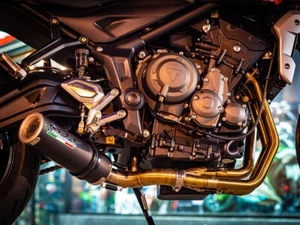GPR Exhaust Triumph Trident 660 2021-24 M3 Black Titanium DB Killer Full Sys LOW - Picture 1 of 1