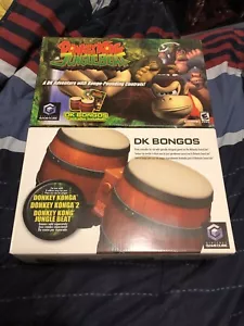 Donkey Kong Jungle Beat Bundle Nintendo GameCube Game Bongos Controller (2X) New - Picture 1 of 3