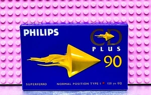 PHILIPS CD PLUS 90 TYPE I BLANK CASSETTE TAPE (1) (SEALED) - Picture 1 of 3
