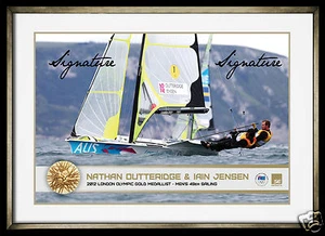 49ers Sailing London 2012 Olympics Hero Australia Shot Signed Framed - Picture 1 of 1
