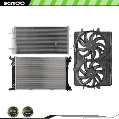 A/C Cooling Fan & Radiator & Condenser Kit For 2010 2011 2012-2014 Audi A5 2.0L Foto 1 de 4