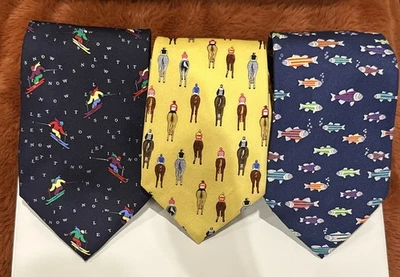 Lot Of 3 Themed Including  BRINGING UP THE REAR - ALYNN Silk TIES - Image 1 of 4