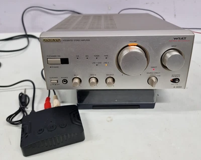 ONKYO A-905X Integrated Stereo Amplifier with Bluetooth Adaptor. Made in Japan. - Image 1 of 4