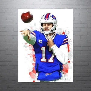 Estampado deportivo de fútbol americano Josh Allen TD Buffalo Bills - Imagen 1 de 5