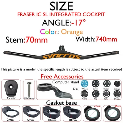 Syncros Carbon MTB Handlebar Stem Combo -8°/-17°/-25° Integrated Lightweight - Image 1 of 4