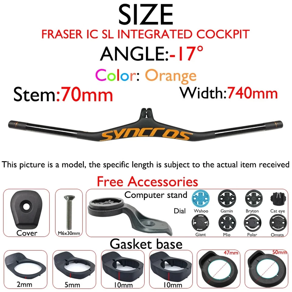 Syncros Carbon MTB Handlebar Stem Combo -8°/-17°/-25° Integrated Lightweight - Image 1 of 4