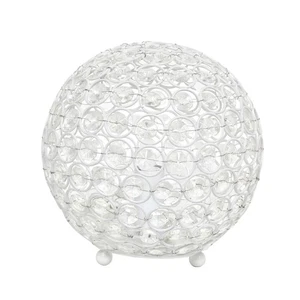 LT1026-WHT 8" Elipse Crystal Collection Metal Crystal Ball Sequin Table Desk ... - Bild 1 von 9