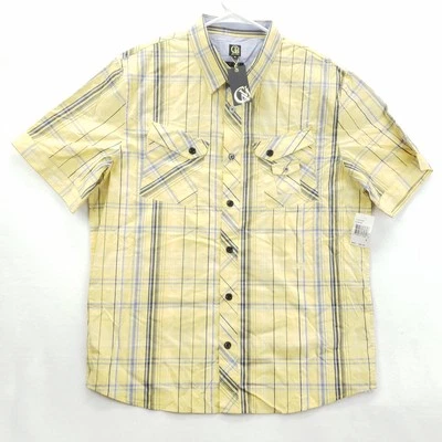 NEW Cavi Shirt Mens XL Yellow Sunshine Plaid Button Up Short Sleeve Western - Image 1 of 4