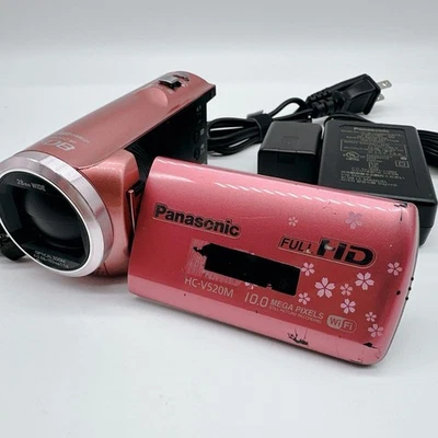 Panasonic HC-V520M Full HD Camcorder Video Camera 50x Zoom 32GB Wi-Fi Pink - Image 1 of 4