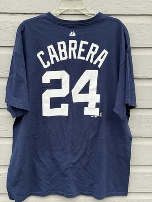 MLB MIGUEL CABRERA #24 TIGRES DETROIT 2XL MAJESTUOSA CAMISETA AZUL MARINO Foto 1 de 4