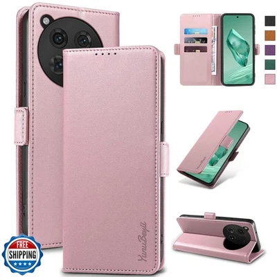 Yunubeyii Wallet Flip Case for OnePlus 12 5G - [RFID Blocking] Lu - Image 1 of 4