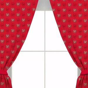 Arsenal FC Crest Curtains Repeat 66 x 54 Official Licensed - Picture 1 of 5