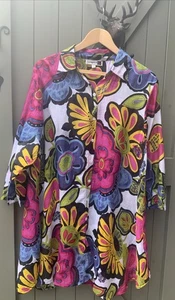 Damen bunte Bluse/Shirt/Überwurf/Urlaub von Shanaya Gr. XXL 42" Brustumfang - Bild 1 von 13
